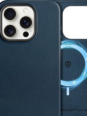 SHIELDON Genuine Leather Case for iPhone 16 Pro 6.3", Compatible with MagSafe